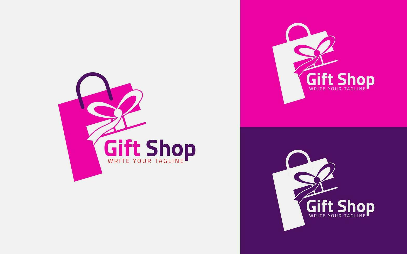 Online Shopping Gift Logo Templates. Gift Shop Logo Mouse Symbol Design Vector. Gift Box Logo Design. vector