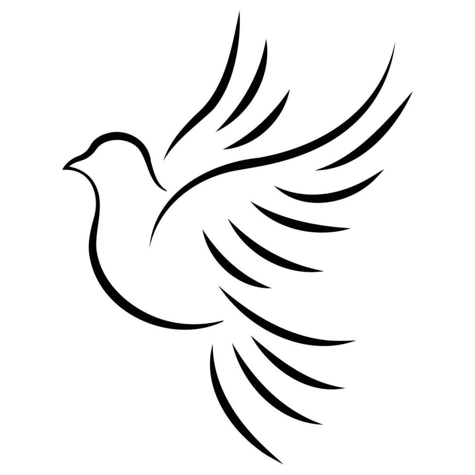Abstract geometric bird vector icon design. Simple flat icon.