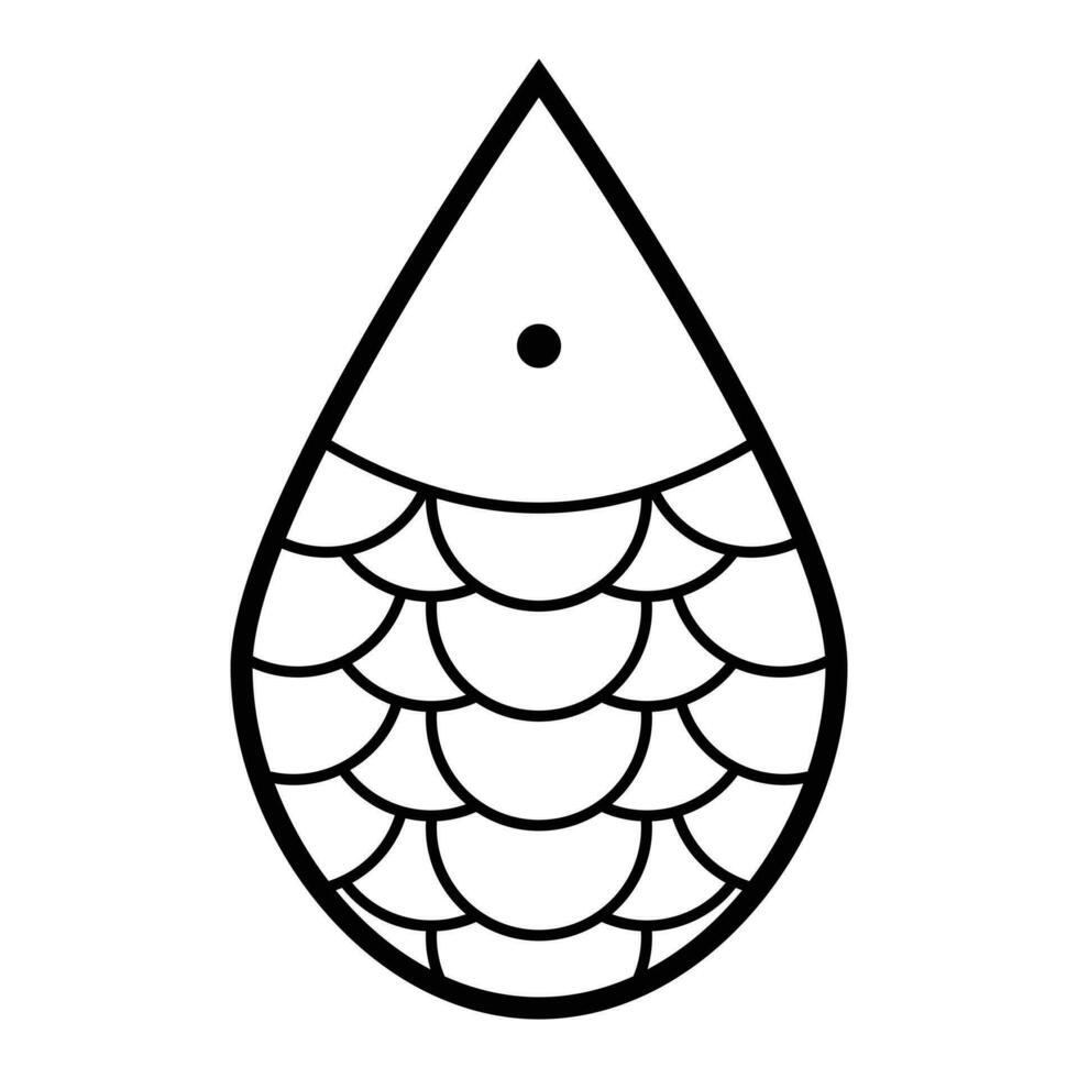 Abstract geometric fish vector icon design. Marine world flat icon.