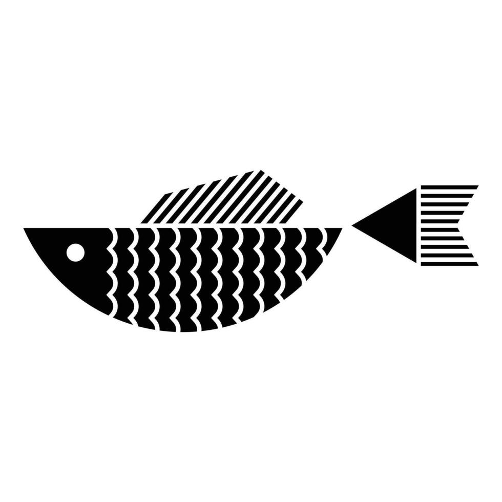 Abstract geometric fish vector icon design. Marine world flat icon.