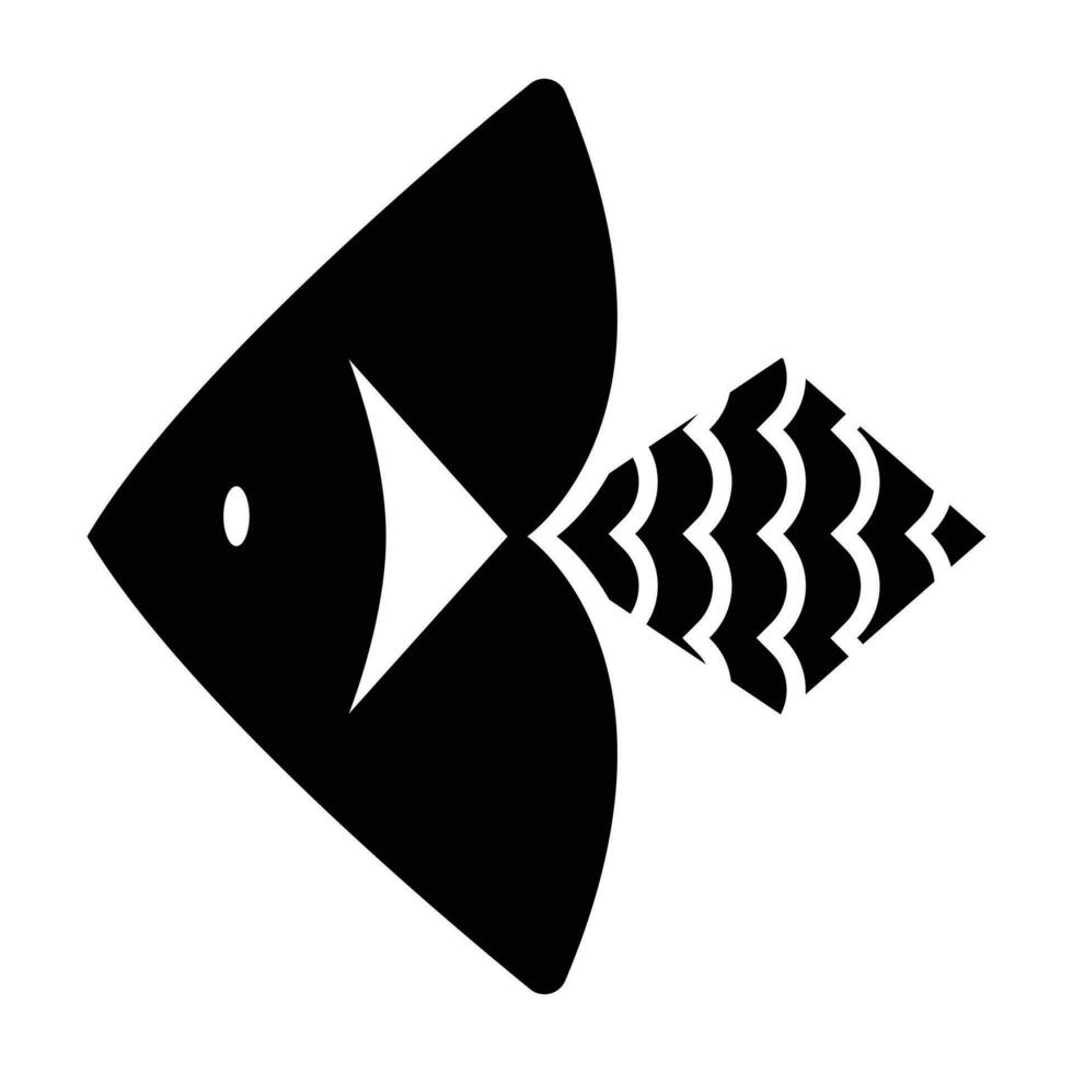 Abstract geometric fish vector icon design. Marine world flat icon.
