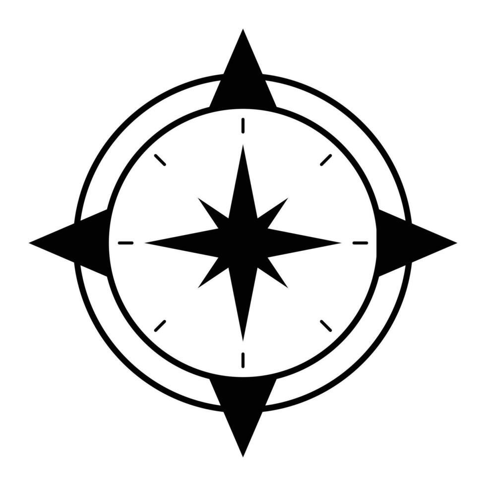 Abstract compass vector icon design. Travel flat icon.