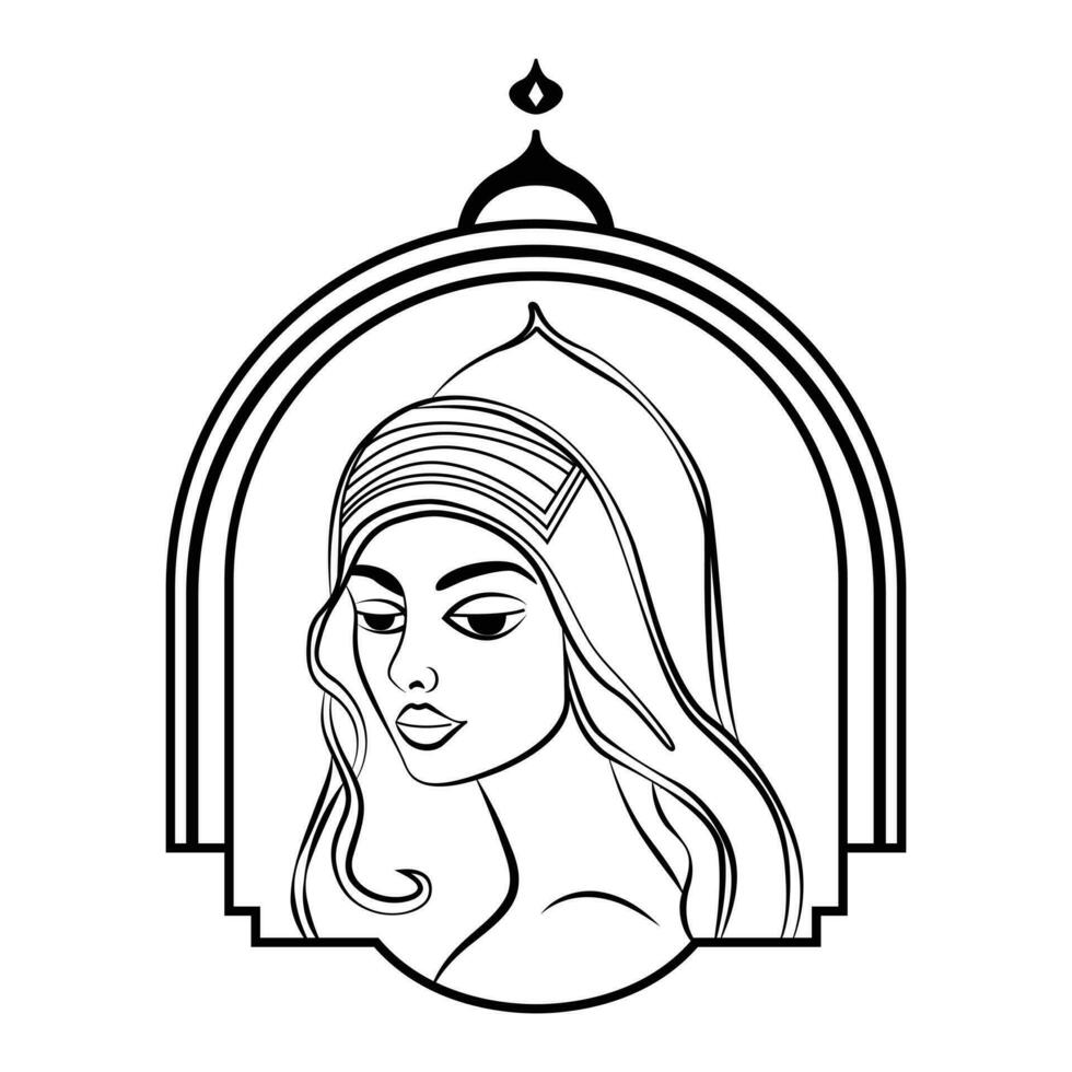 Beautiful eastern woman vector icon design. Spiritual flat icon.