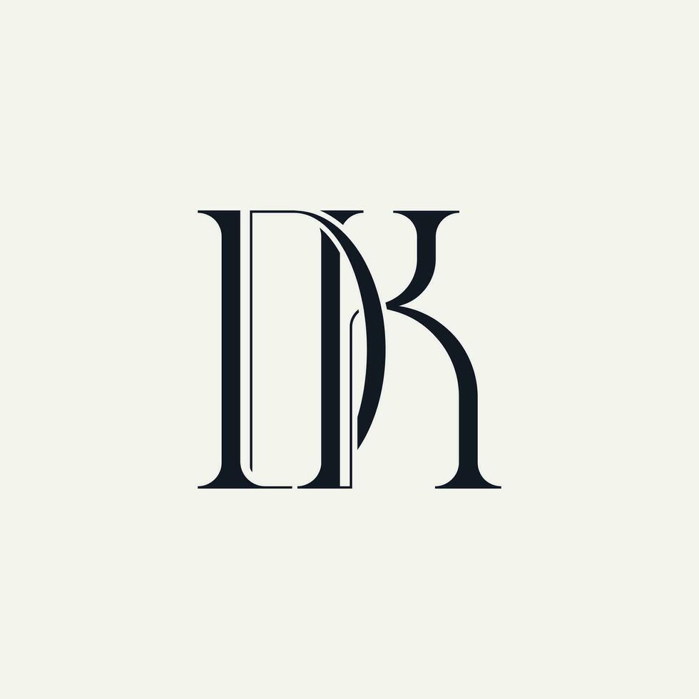 DK initials monogram concept. Logo design of letters D and K. vector