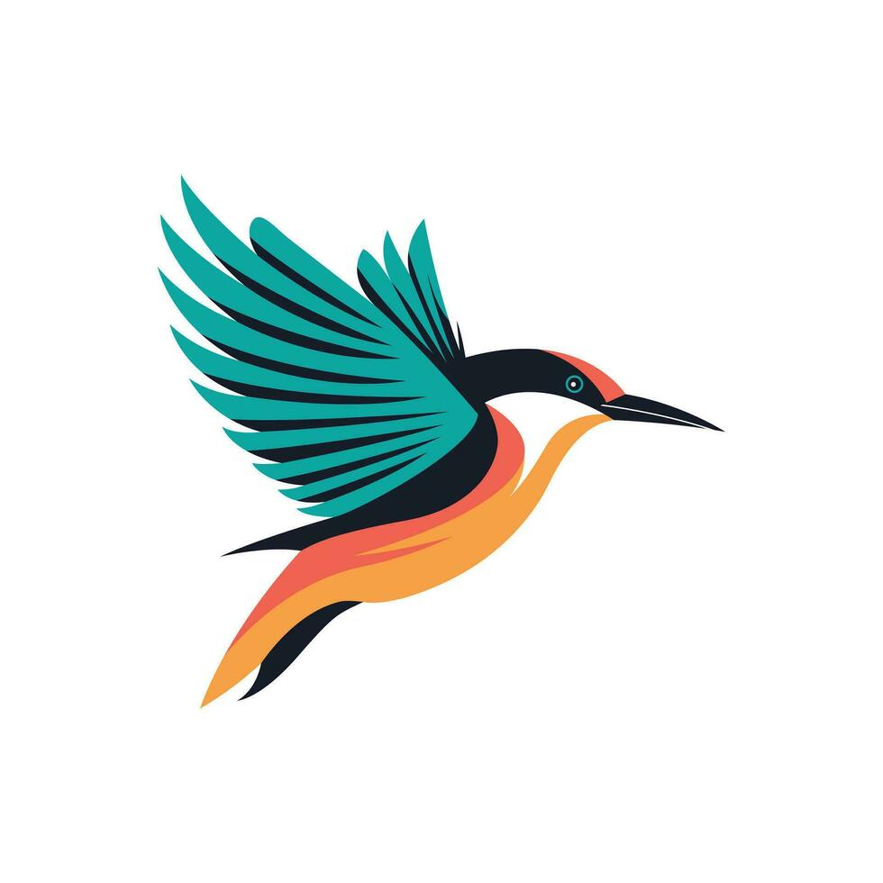 Abstract colorful bird vector illustration. Bird icon symbol. Logo design of tropical bird.