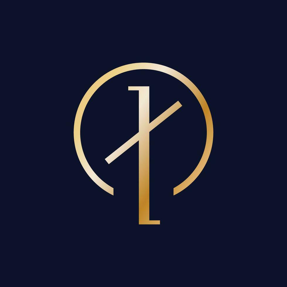 Abstract vector logo design. Luxury gold symbol template.