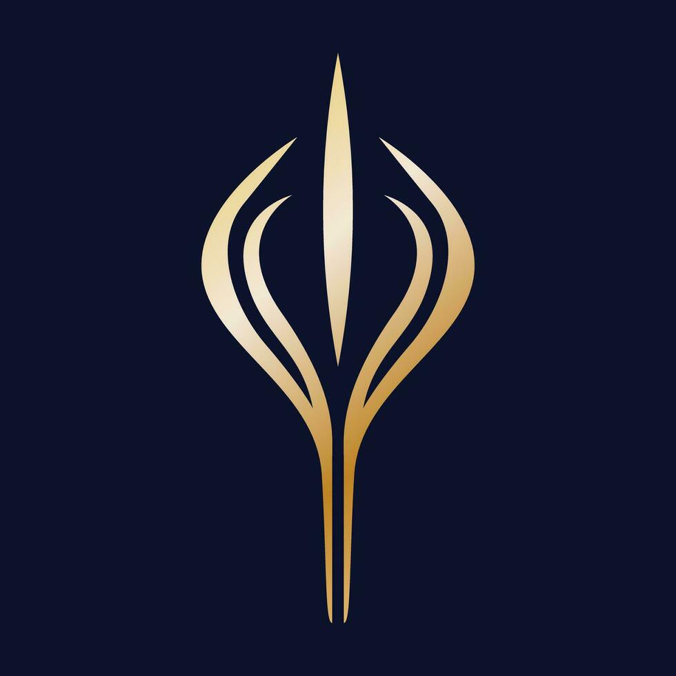 Abstract vector logo design. Luxury gold symbol template.