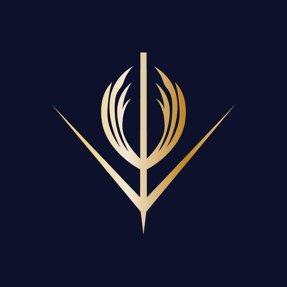 Abstract vector logo design. Luxury gold symbol template.