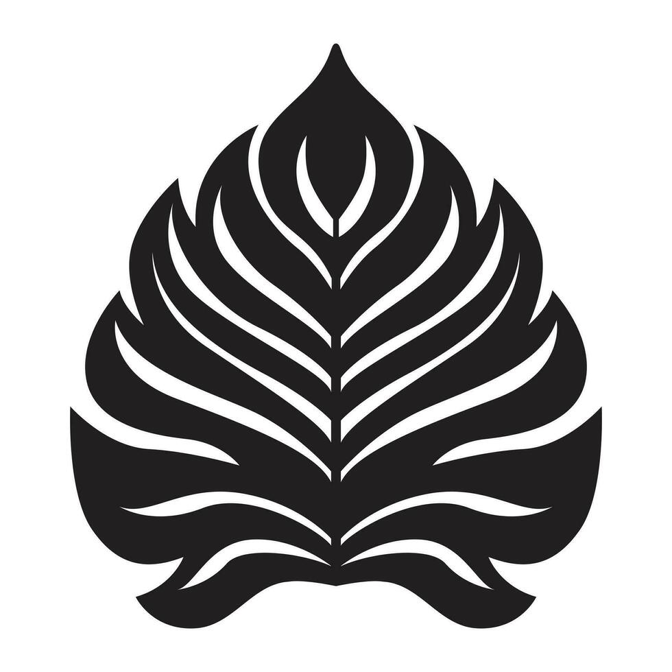 Monstera leaf vector icon design. Tropical leaf floral flat icon.