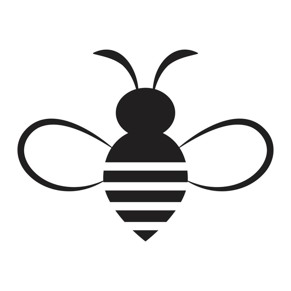 Bee vector icon design. Bee insect flat icon.