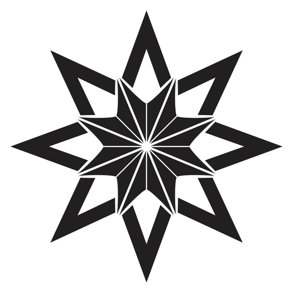 Abstract geometric star vector icon design. Snowflake flat icon.