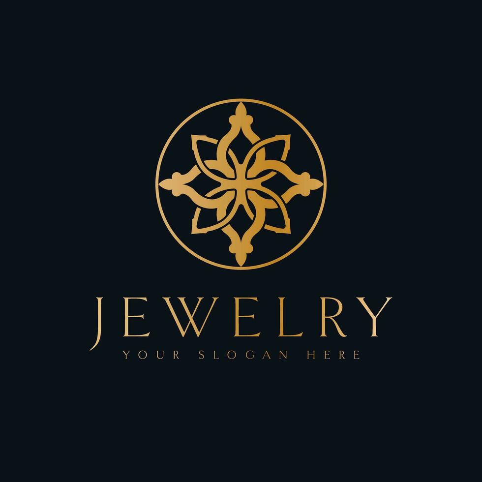 Jewelry vector logo design. Abstract geometric symbol logotype. Beauty industry logo template.