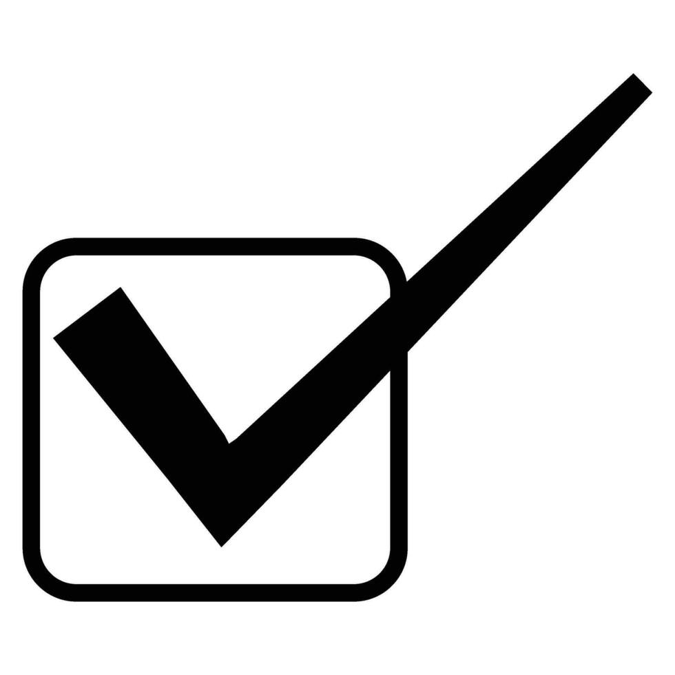 check list icon or tick mark to choose correct with box  line black concept vector