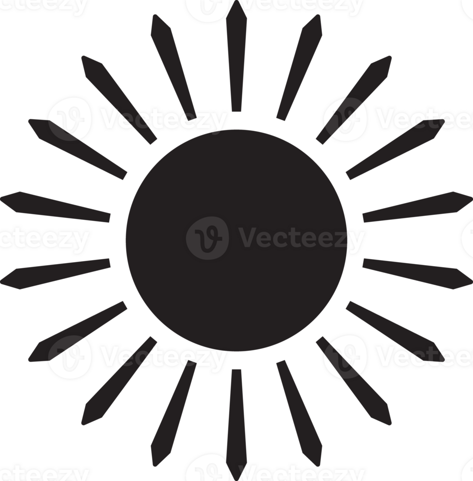 Sun icon black line drawing or doodle logo sunlight symbol weather element png