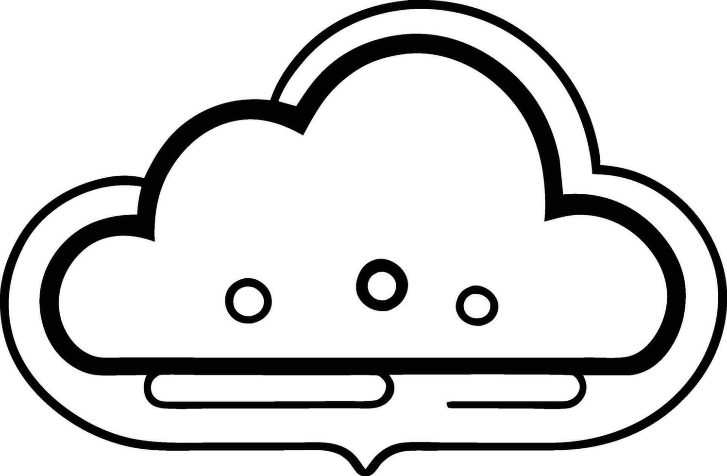 cloud icon outline sign clouds draw black line symbol graphic design weather forecast doodle style  vector illustration