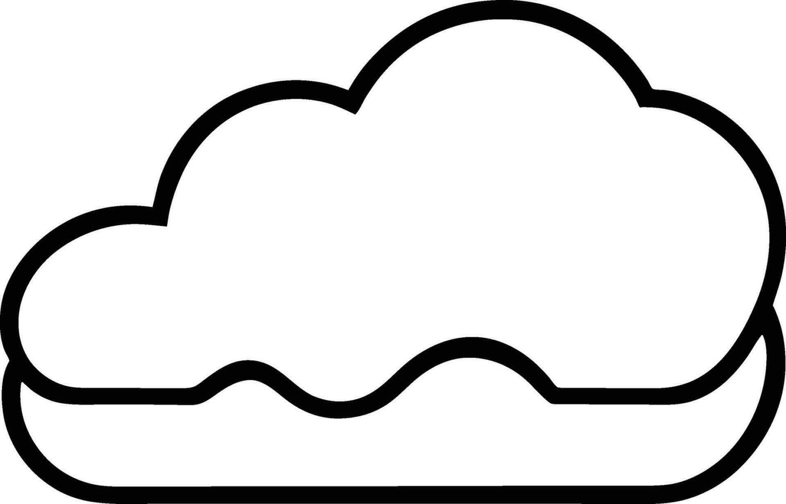 cloud icon outline sign clouds draw black line symbol graphic design weather forecast doodle style  vector illustration