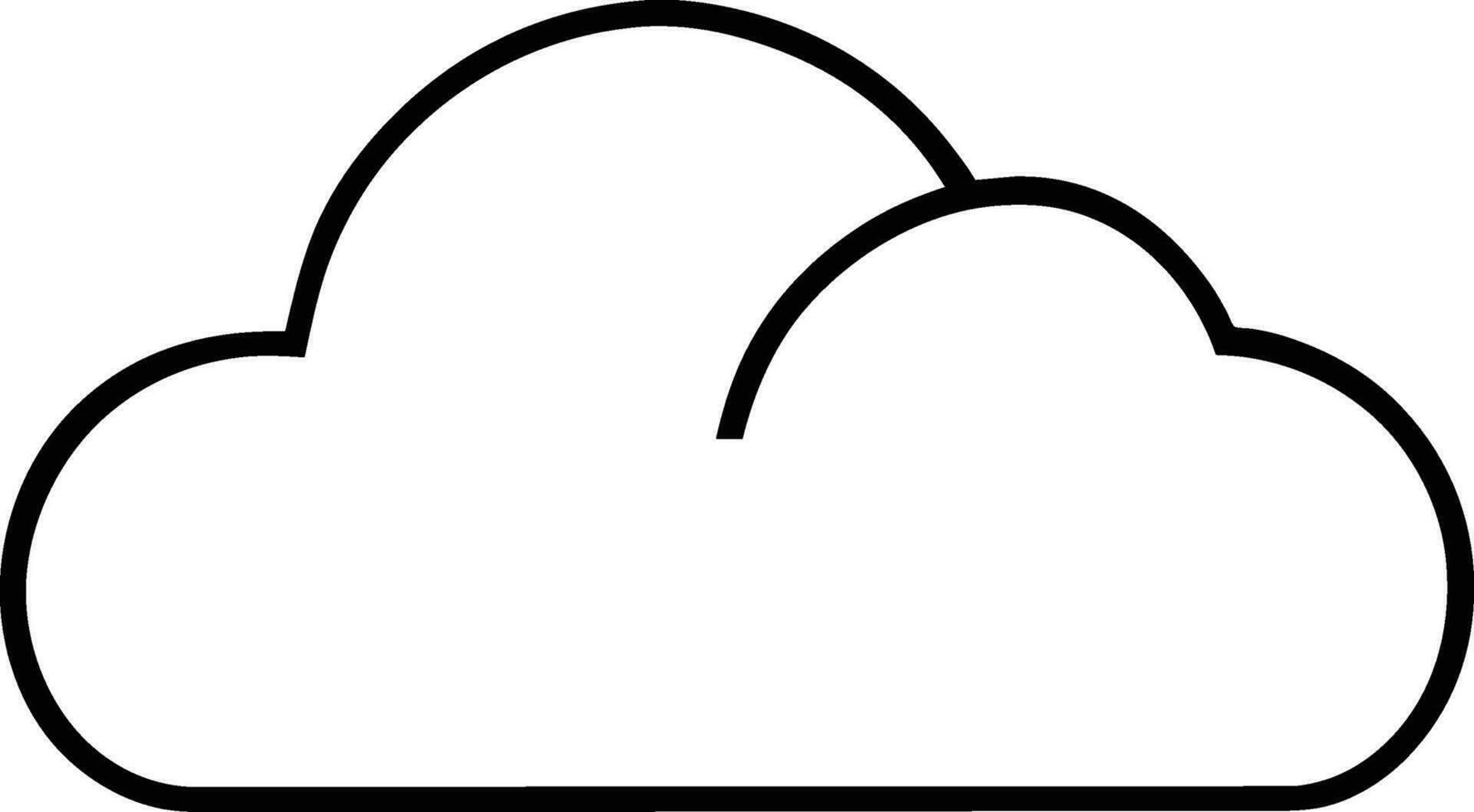 cloud icon outline sign clouds draw black line symbol graphic design weather forecast doodle style  vector illustration