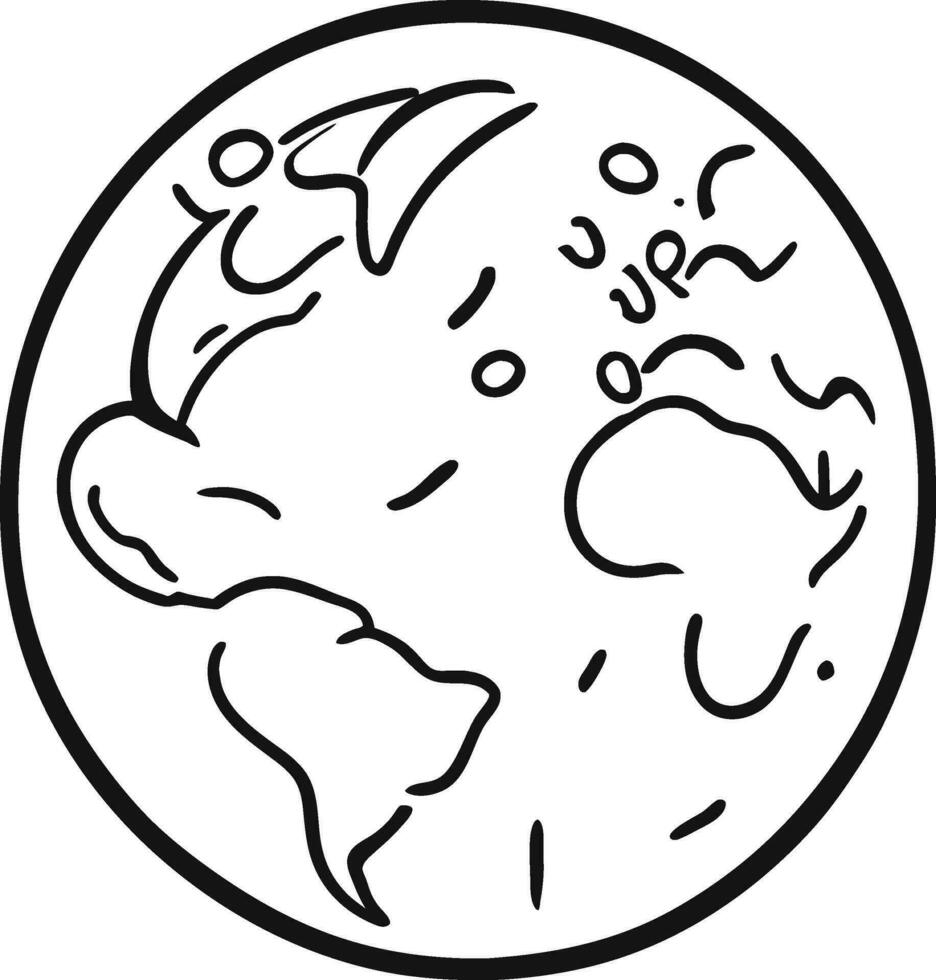 eco tierra planeta icono garabatear negro circulo de globo mundo ambiente día mano dibujar contorno logo concepto vector ilustración