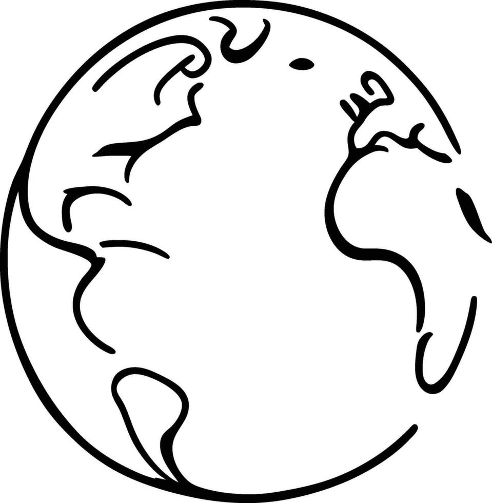 eco earth planet icon doodle black circle of globe world environment day hand draw outline logo concept  vector illustration