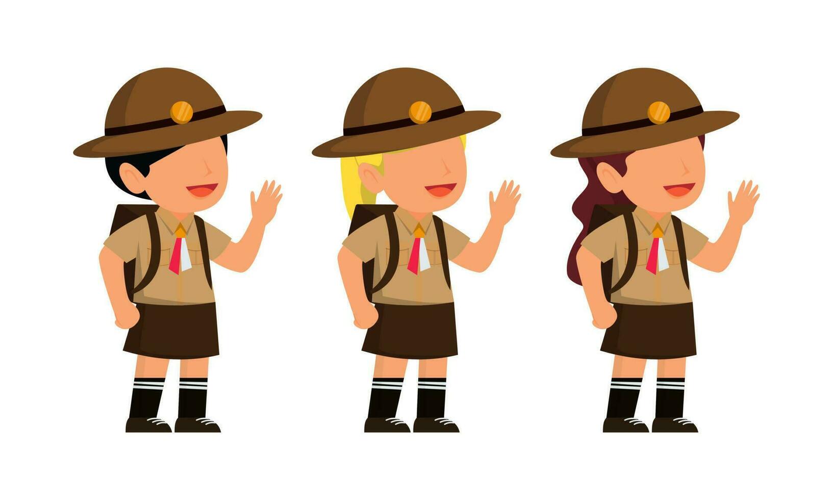 vector illustration of a scout school boy or girl