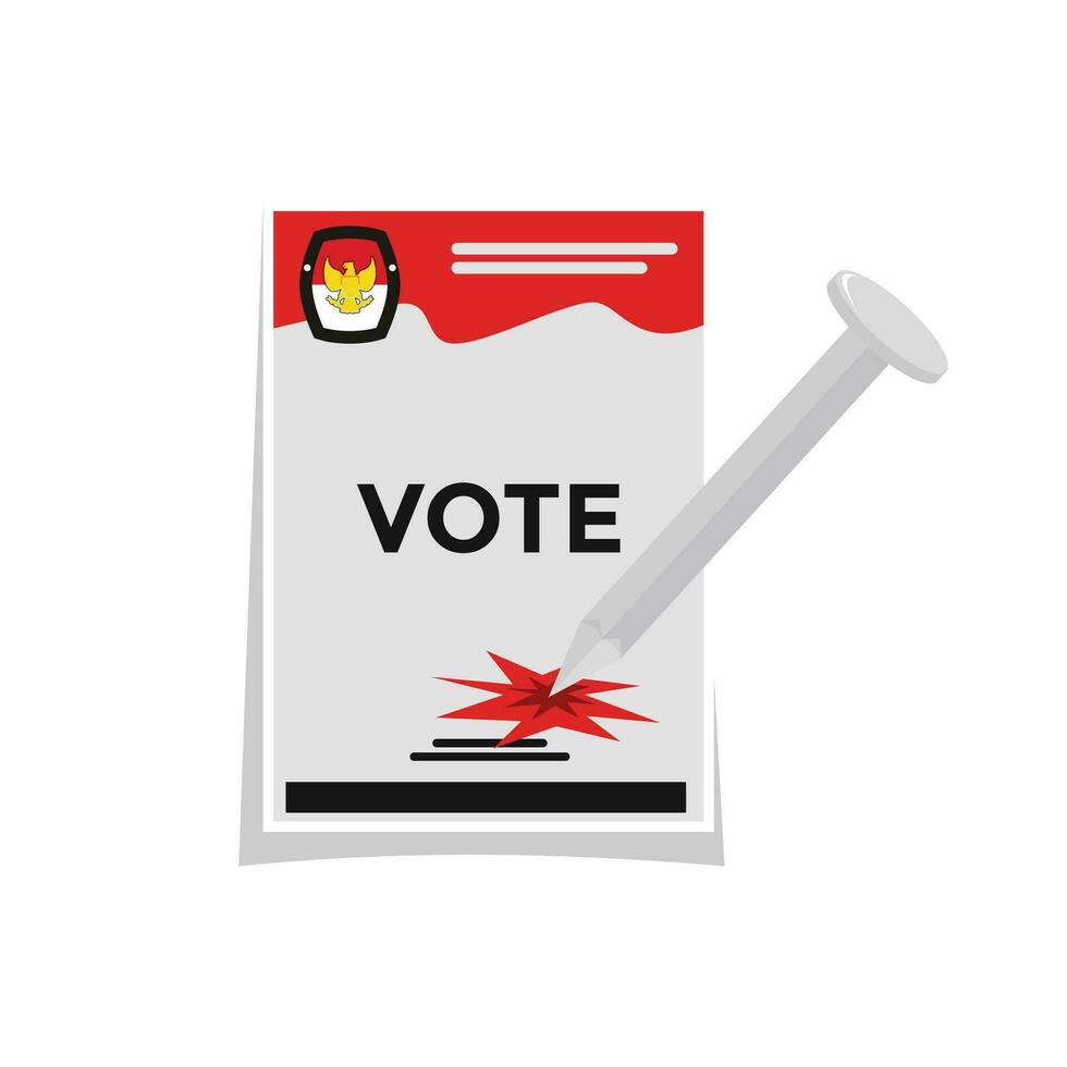 Indonesian presidential election paper illustration vector