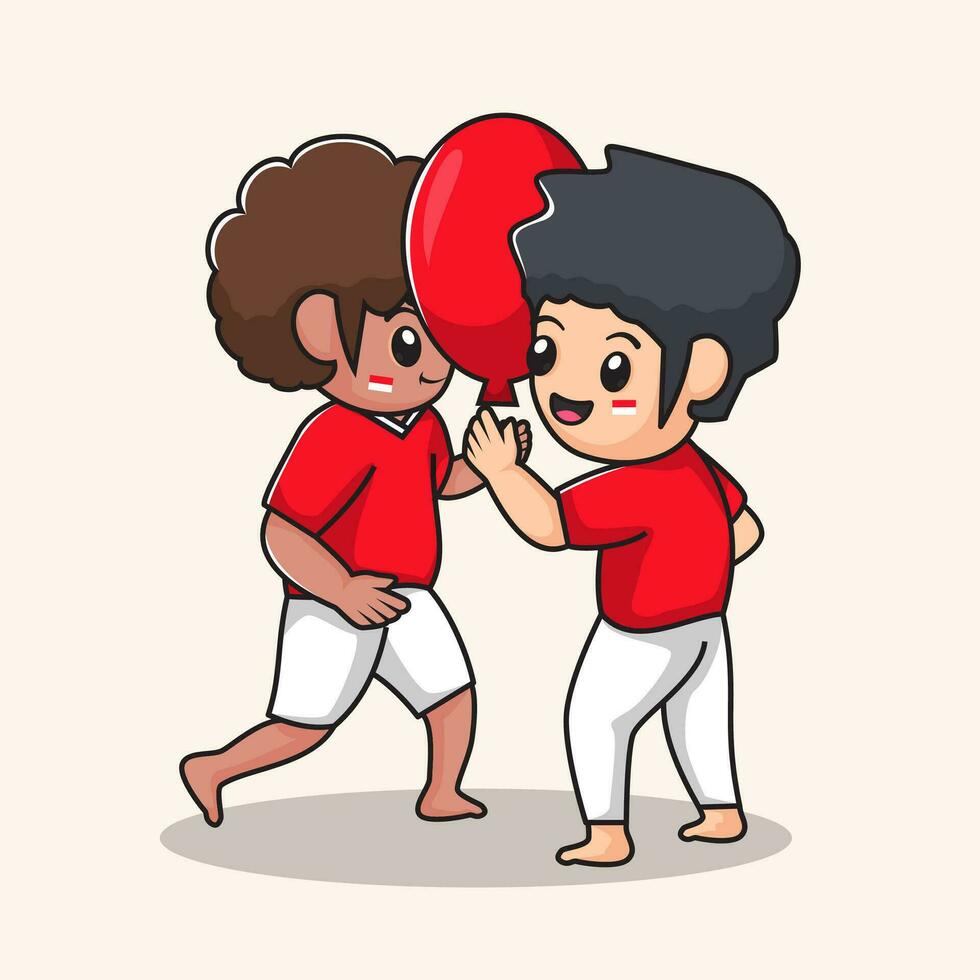 balloon dance competition. flat character vector. Indonesian Independence day vector