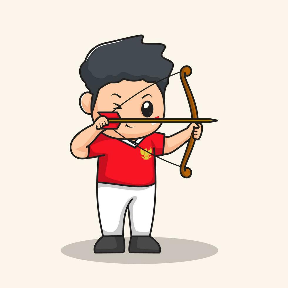 archery competition. flat character vector. Indonesian Independence day vector