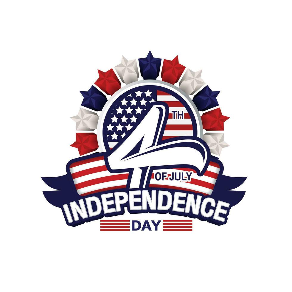 contento independencia día, EE.UU, 4 4 th de julio. vector ilustración.