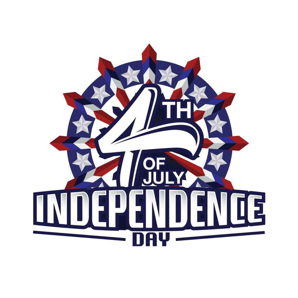 contento independencia día, EE.UU, 4 4 th de julio. vector ilustración.