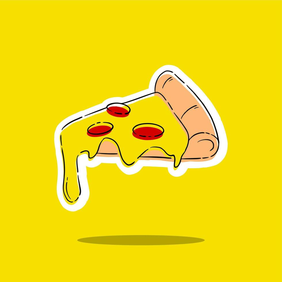 Pizza Hand Drawn Vector Doodle Illustration sticker
