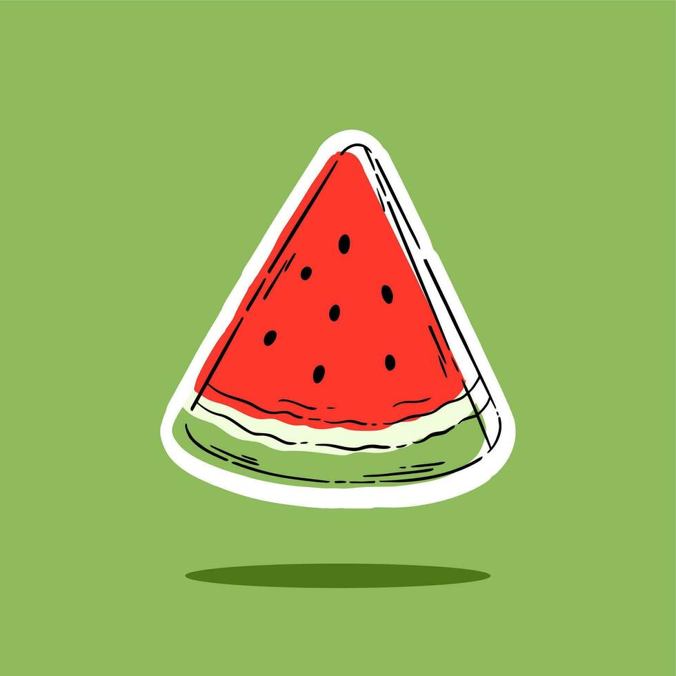 sandía Fruta vector ilustración diseño. imprimible sandía pegatina