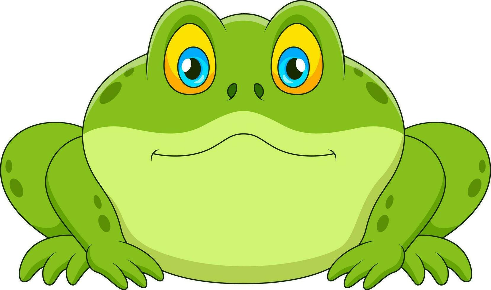 Cute frog cartoon smiling. Vector illustration