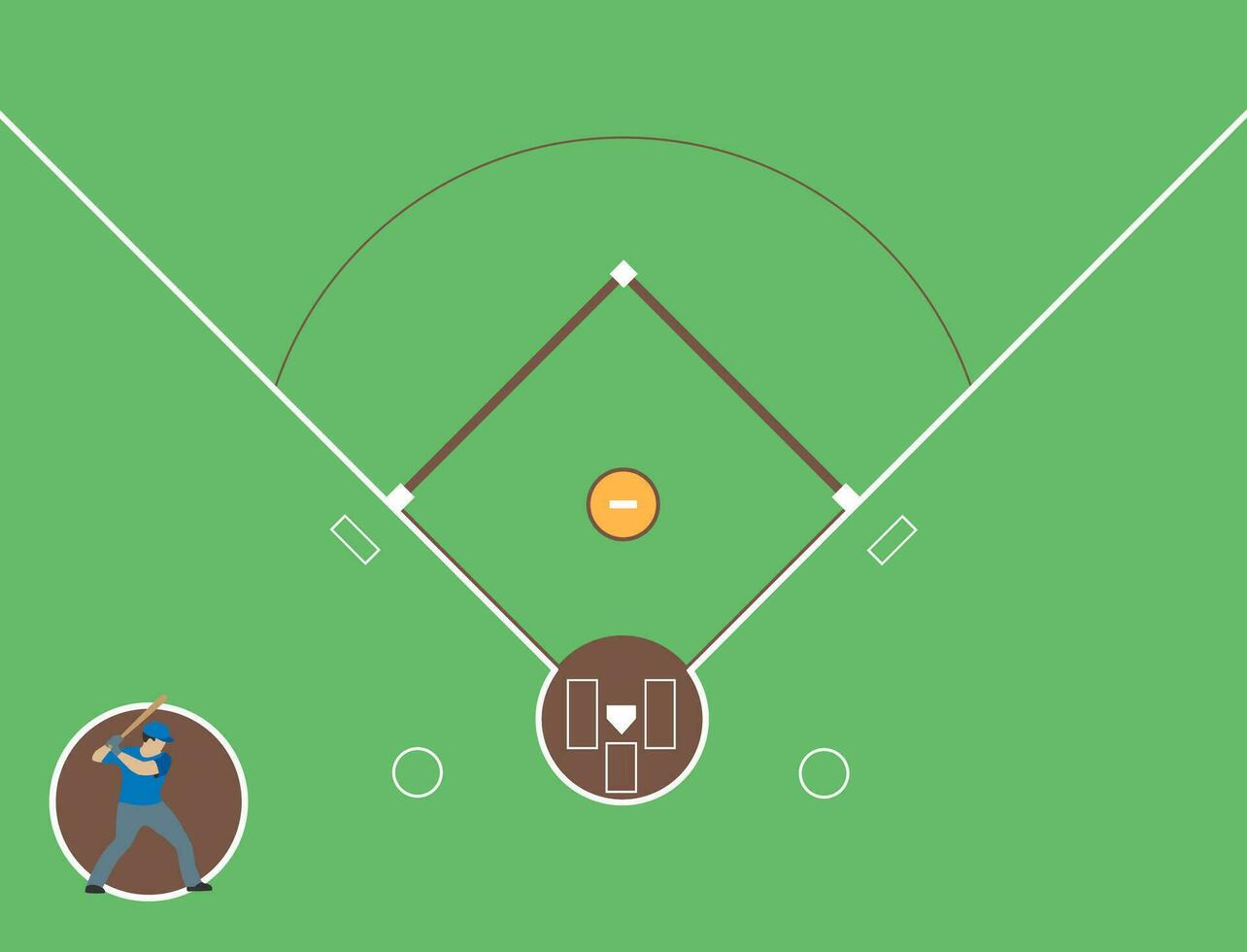 A baseball field, a ball field, baseball diamond vector illustration.