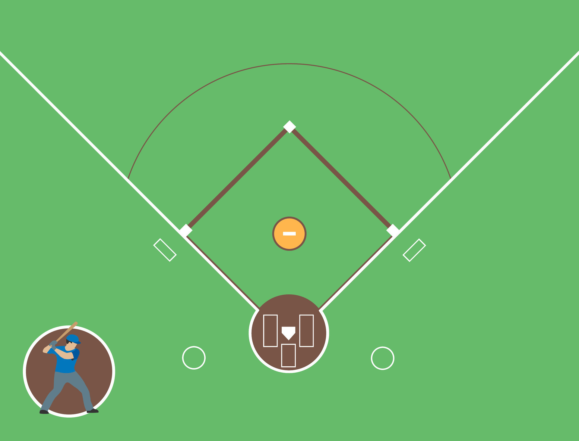 A baseball field, a ball field, baseball diamond vector illustration