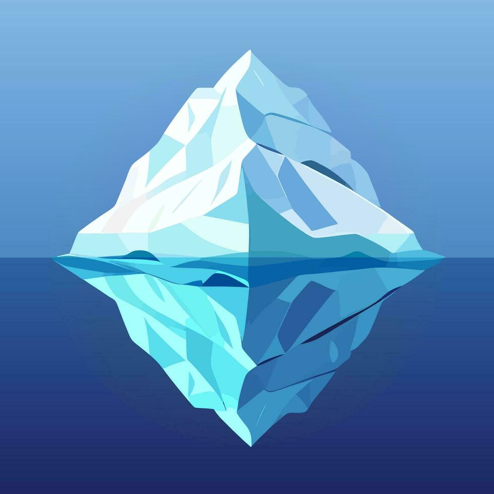 Vector illustration of an iceberg in the ocean.