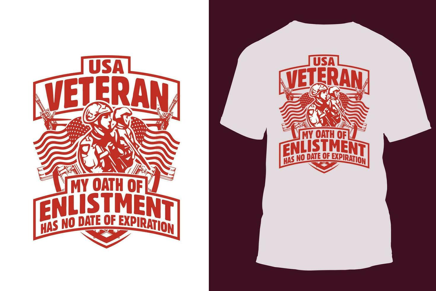 USA Veteran T-Shirt Vector Illustration