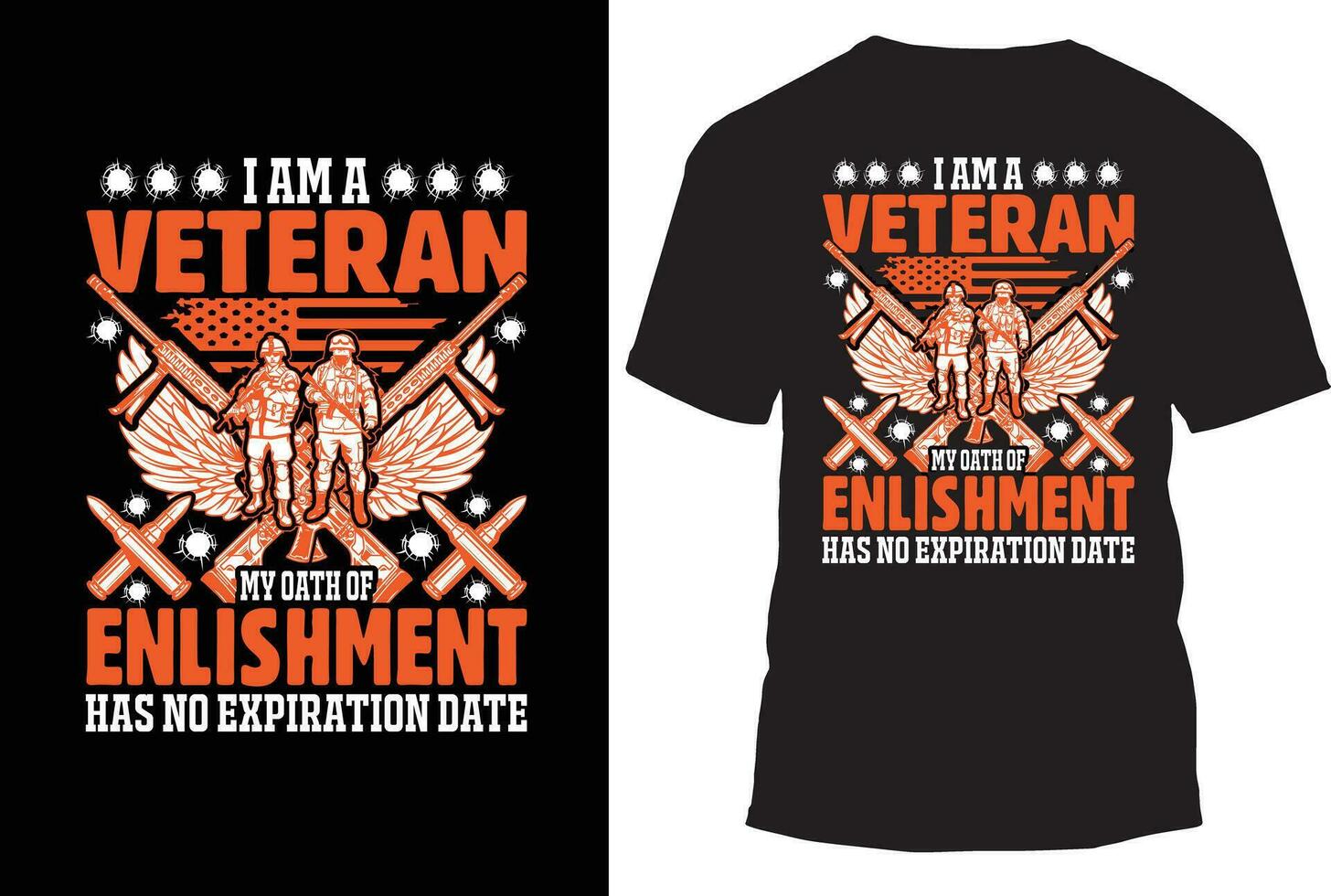 USA Veteran T-Shirt Vector Illustration