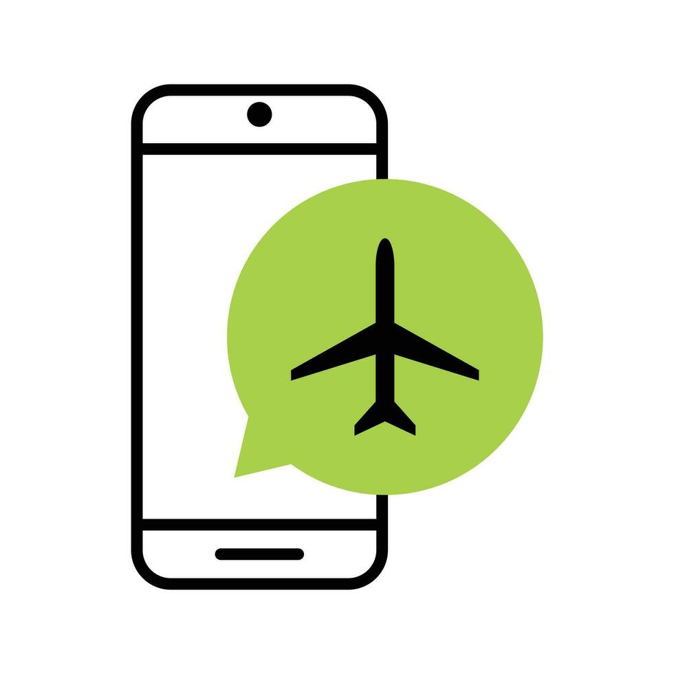 airplane mode flat icon vector