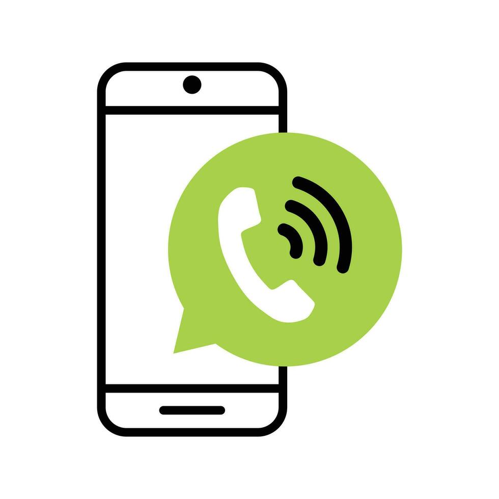 smartphone wi-fi calling flat icon vector