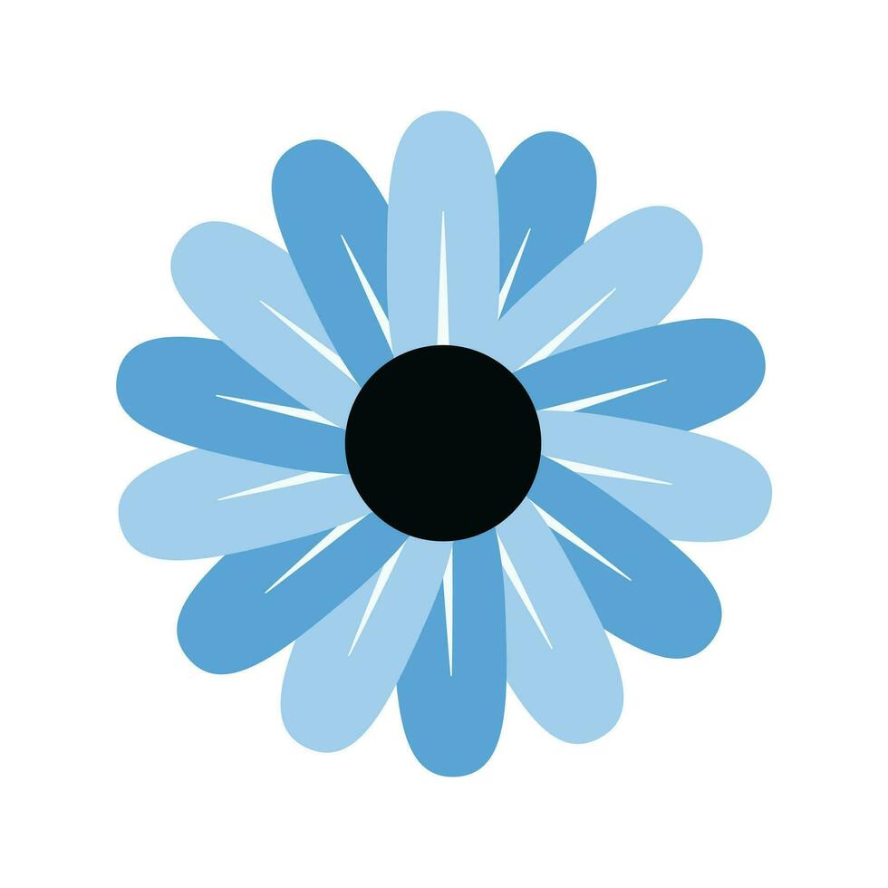 blue hand draw daisy arctotis vector flower
