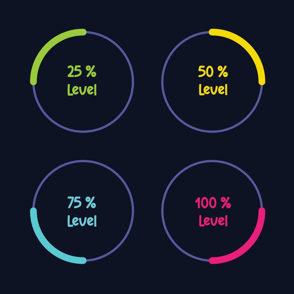 Various types of colorful progress infographics vector design 25744725 ...