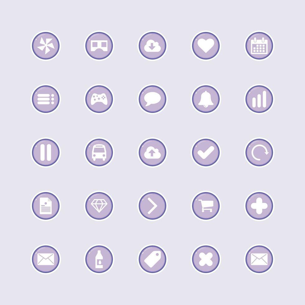 set of gradient interface icon flat design vector