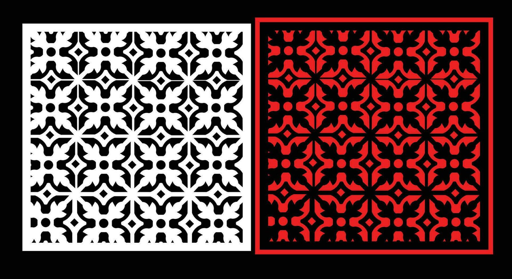 Decorative wall panels set Jali design CNC pattern, laser cutting pattern, router CNCcutting. vector