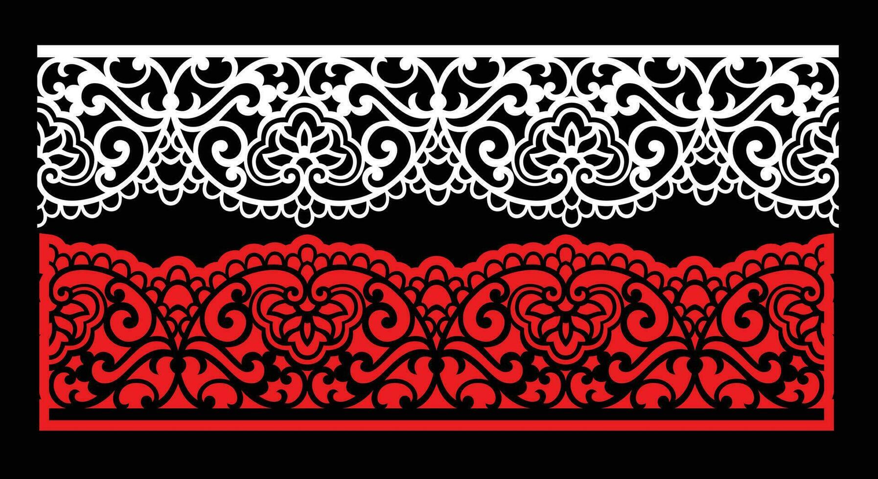 Decorative wall panels set Jali design CNC pattern, laser cutting pattern, router CNCcutting. vector