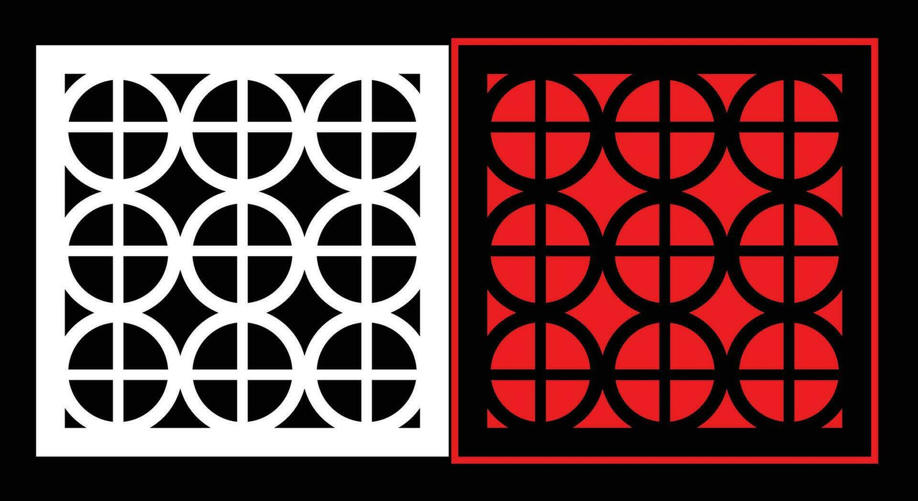 Decorative wall panels set Jali design CNC pattern, laser cutting pattern, router CNCcutting. vector