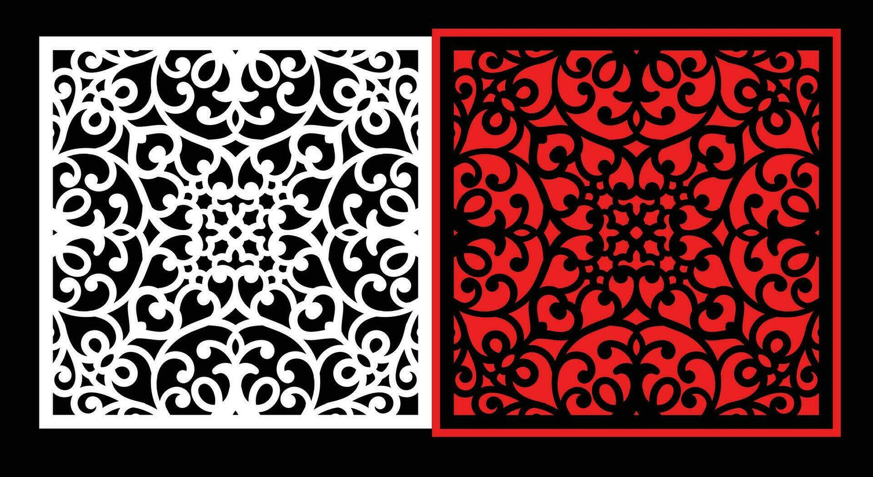 decorativo pared paneles conjunto jali diseño cnc patrón, láser corte patrón, enrutador corte. vector