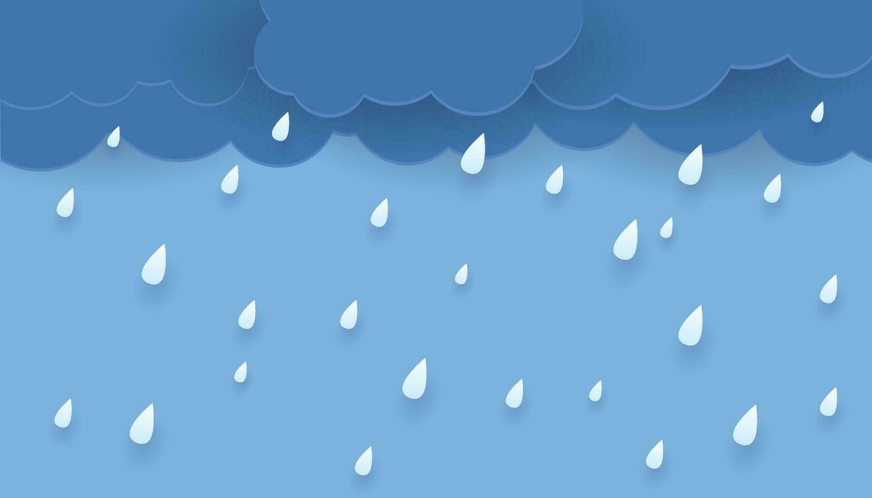 Heavy rain in dark sky vector