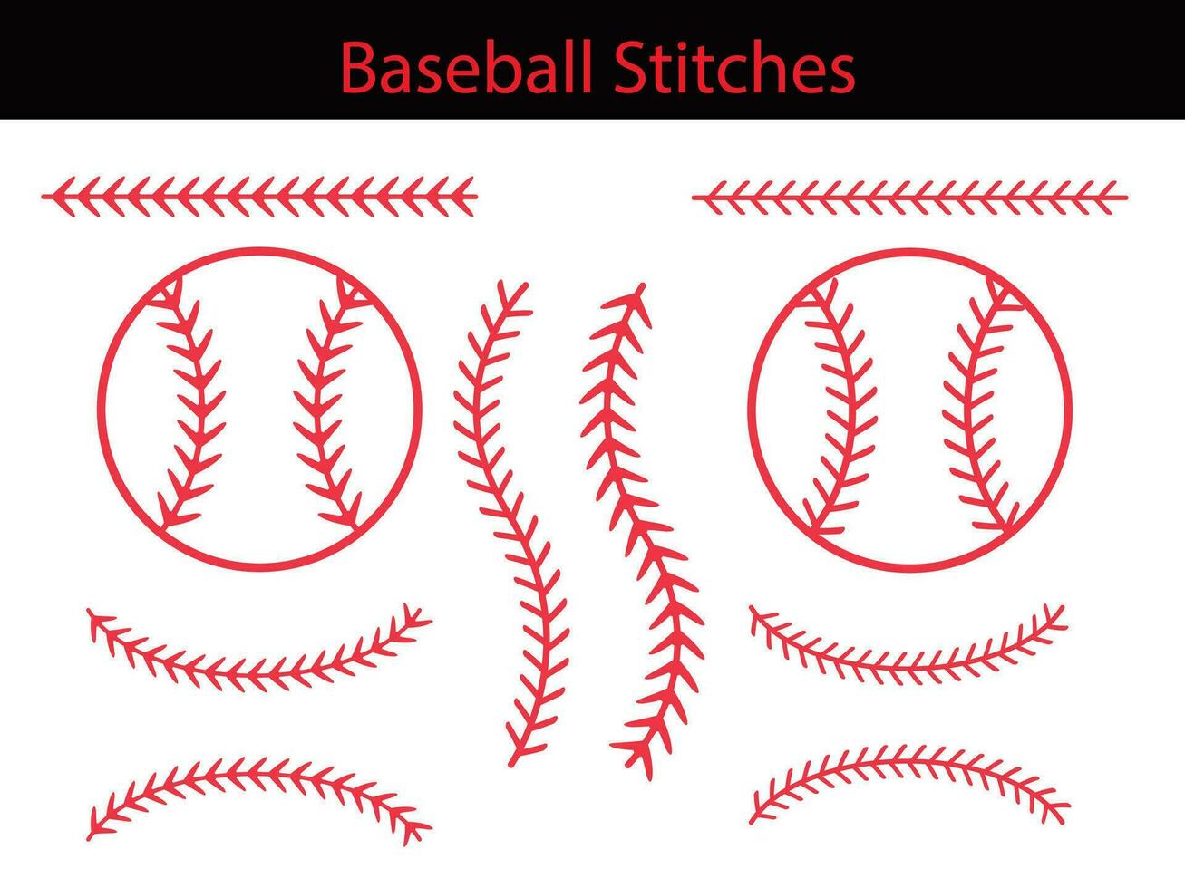 Baseball Stitches on a white background, Baseball Outline , vector illustration