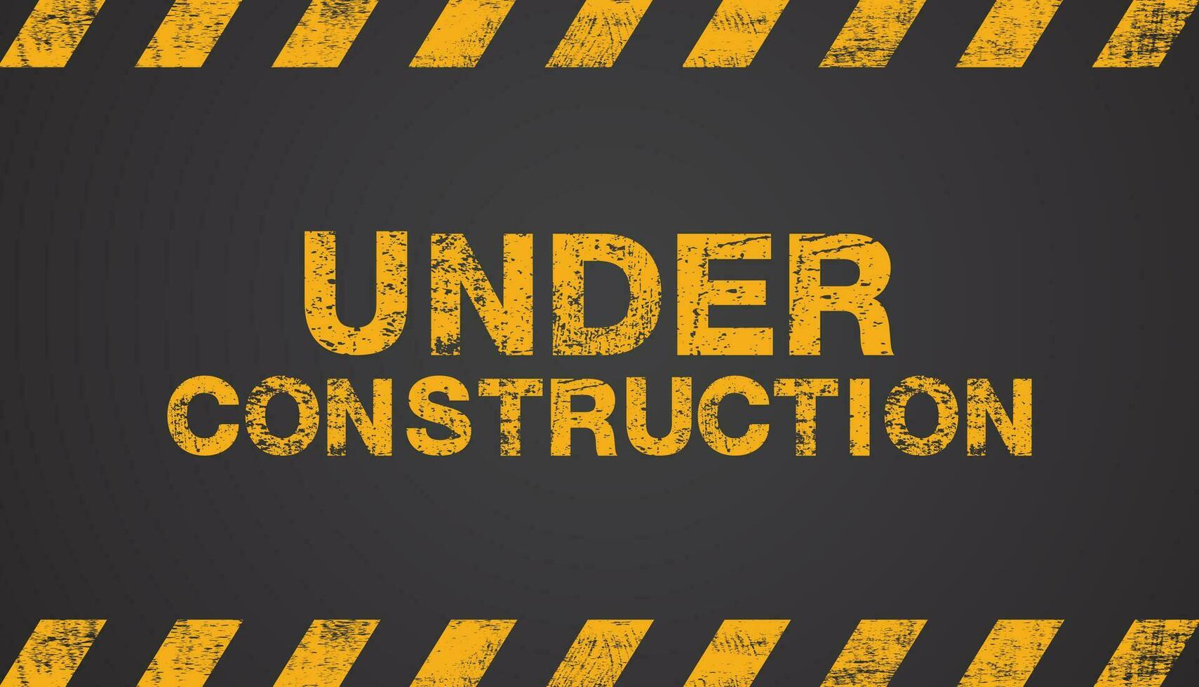 under construction,  grunge yellow and black diagonal stripes on background, Vector illustration.