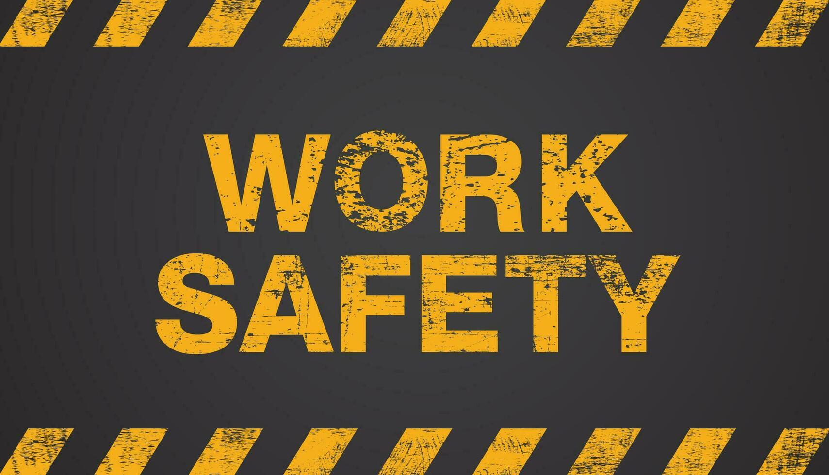 work safety, grunge yellow and black diagonal stripes on background, Vector illustration.